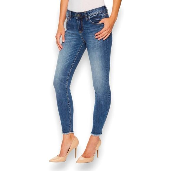 Kut from the Kloth Denim - Kut - High Rise Fab Ab Ankle Skinny Jeans with Raw Hem